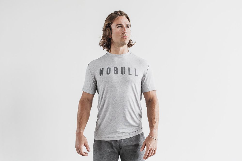 T-Shirts NOBULL Homme Grise Clair - NOBULL,France (4605-AZMKF)